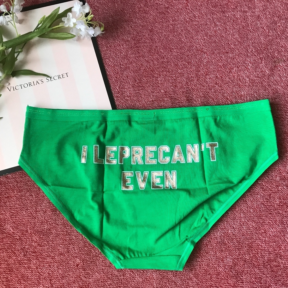 Victoria's Secret Hiphugger Panty St. Patrick’s Green I Leprechant Even NEW